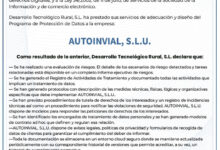 Certificado de adecuación al RGPD de AUTOINVIAL, S.L.U.