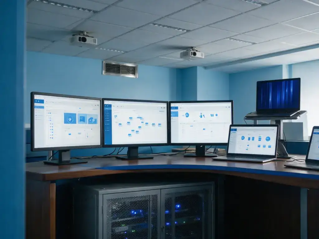 Puestos de oficina con equipos gestionados de forma centralizada