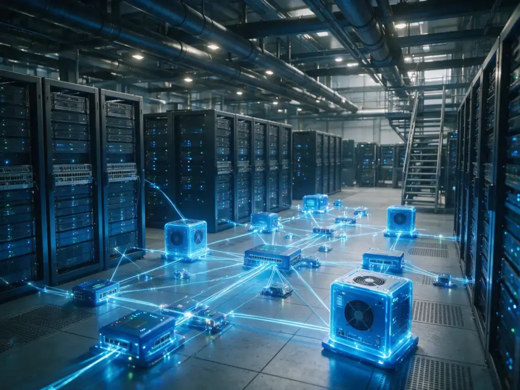 Infraestructura cloud con servidores virtuales conectados